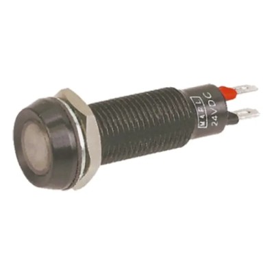 Marl Panel Mount LED Indicator, White, Solder Tab Termination, 8.1 mm Mount Hole, IP67, 24V 677-997-22