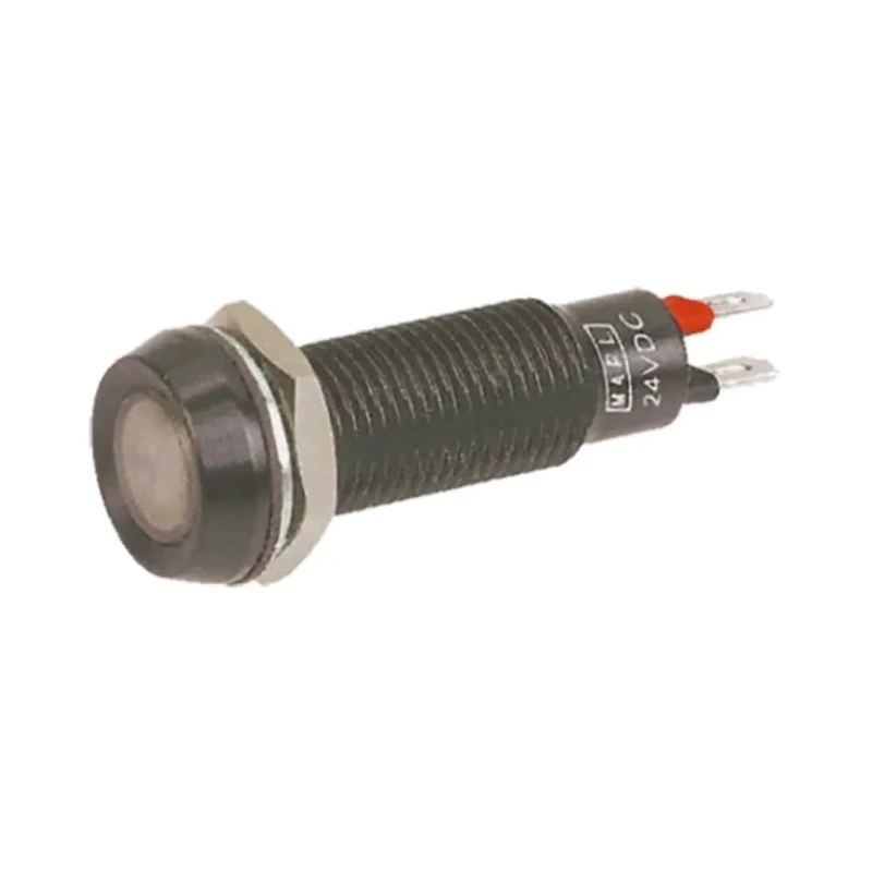 Marl Panel Mount LED Indicator, White, Solder Tab Termination, 8.1 mm Mount Hole, IP67, 24V 677-997-22