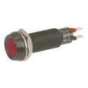 Marl Panel Mount LED Indicator, Red, Smoked Polycarbonate Lens, 8.1 mm Mount Hole, IP67, 24-28V DC, 677-501-23