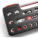 Facom 21-Piece 1/2 in Hexagon Socket Set with 72-Tooth Pear Head Ratchet, Chrome Vanadium Steel SL.DBOX112PB