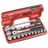Facom 21-Piece 1/2 in 6 Point Socket Set Drive Size 1/2 in Chrome Vanadium Steel SL.DBOX501