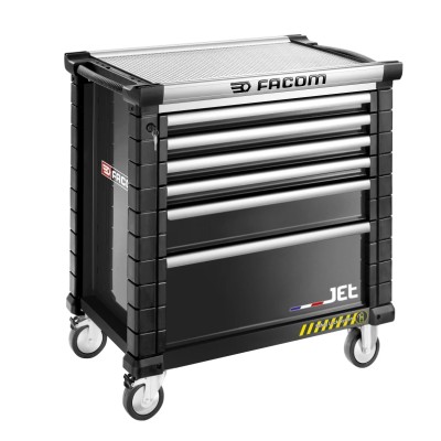 Facom 6 Drawer Wheeled Roller Cabinet Black, 6 Drawers, Wheeled, Length 1m, Width 575mm, Height 1m, Weight 90kg JET.6NM4ASPF