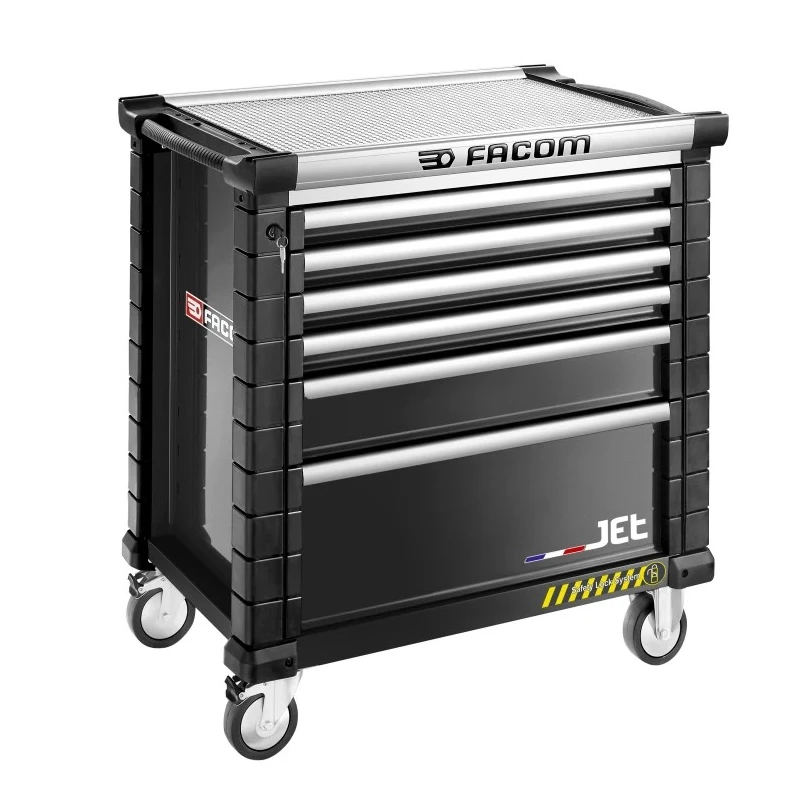 Facom 6 Drawer Wheeled Roller Cabinet Black, 6 Drawers, Wheeled, Length 1m, Width 575mm, Height 1m, Weight 90kg JET.6NM4ASPF