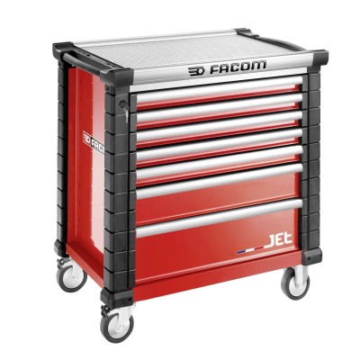 Facom 7 Drawer Wheeled Roller Cabinet Tool Chest, Dimensions 1m (L) x 575mm (W) x 1m (H) JET.7M4APF