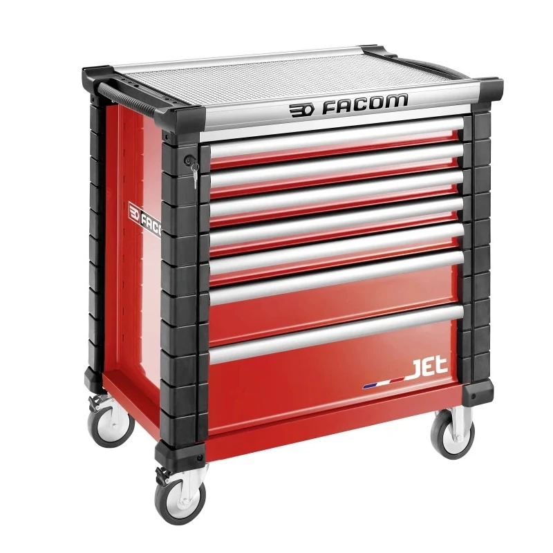 Facom 7 Drawer Wheeled Roller Cabinet Tool Chest, Dimensions 1m (L) x 575mm (W) x 1m (H) JET.7M4APF