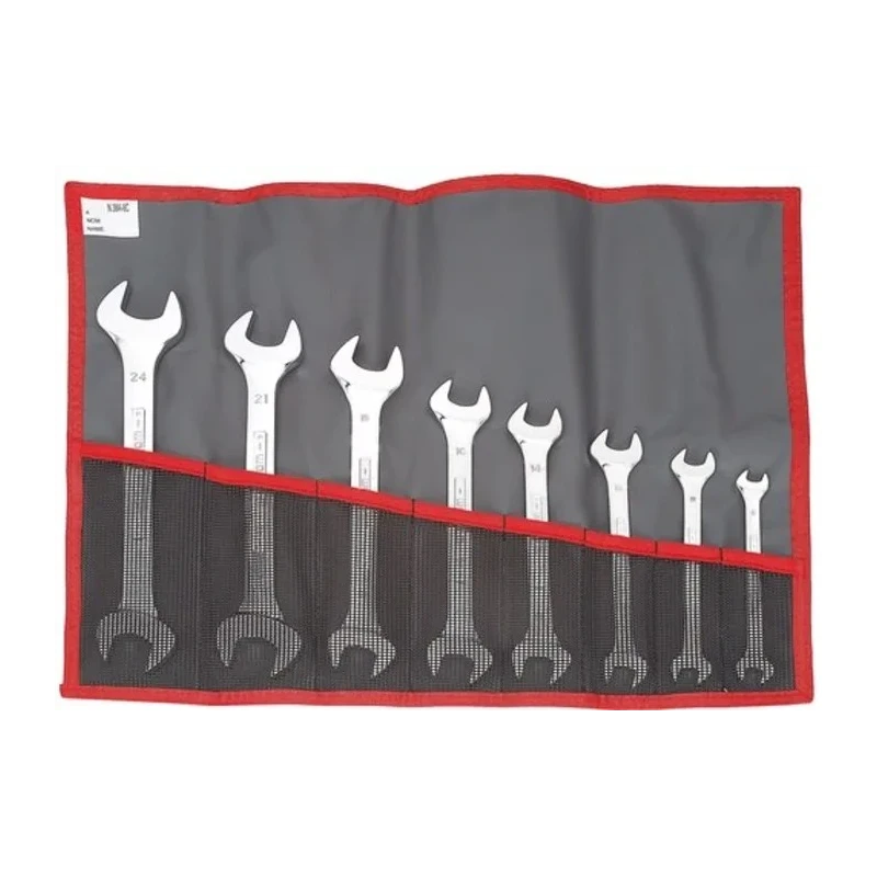 Facom 8-Piece Open End Spanner Set, Sizes 8 x 9 mm to 22 x 24 mm, Model 44.JE8T
