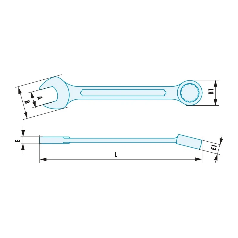 Facom Non Sparking Beryllium Copper Alloy Double Ended Spanner 65 mm 595mm Overall 440.65SR