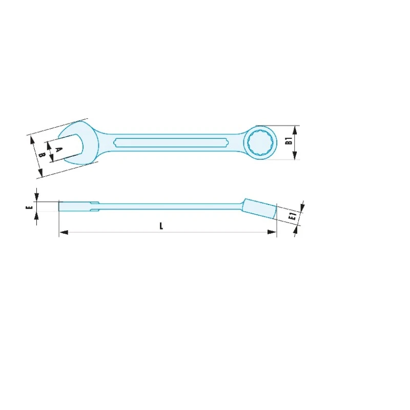 Facom Non Sparking Beryllium Copper Alloy Spanner 6 mm, 105mm Overall 440.6SR