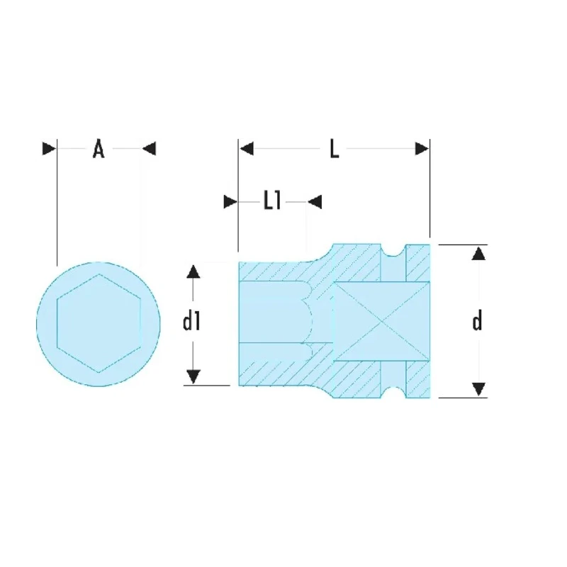 Facom 10 mm 1/2 in Drive 12 Point Standard Impact Socket Chrome Molybdenum Steel Manganese Phosphate Finish NSD.10B