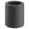 Facom 35 mm 1/2 in Drive Standard Impact Socket, Manganese Phosphate Finish, 50mm Length NSD.35B