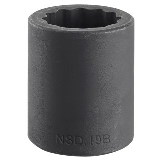 Facom 35 mm 1/2 in Drive Standard Impact Socket, Manganese Phosphate Finish, 50mm Length NSD.35B
