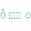 Facom 1/2 in Drive 15/16 in Standard Square Socket, Beryllium Copper Alloy, Anti-Magnetic Non-Sparking, 43mm S.15/16SR