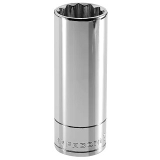 Facom 1/2 in Drive 24 mm 12 Point Square Socket Bright Chrome Finish 77mm Overall Length S.24LA