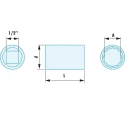 Facom Non-Sparking Beryllium Copper Alloy 1/2 in Drive 24 mm 12 Point Square Socket S.24SR