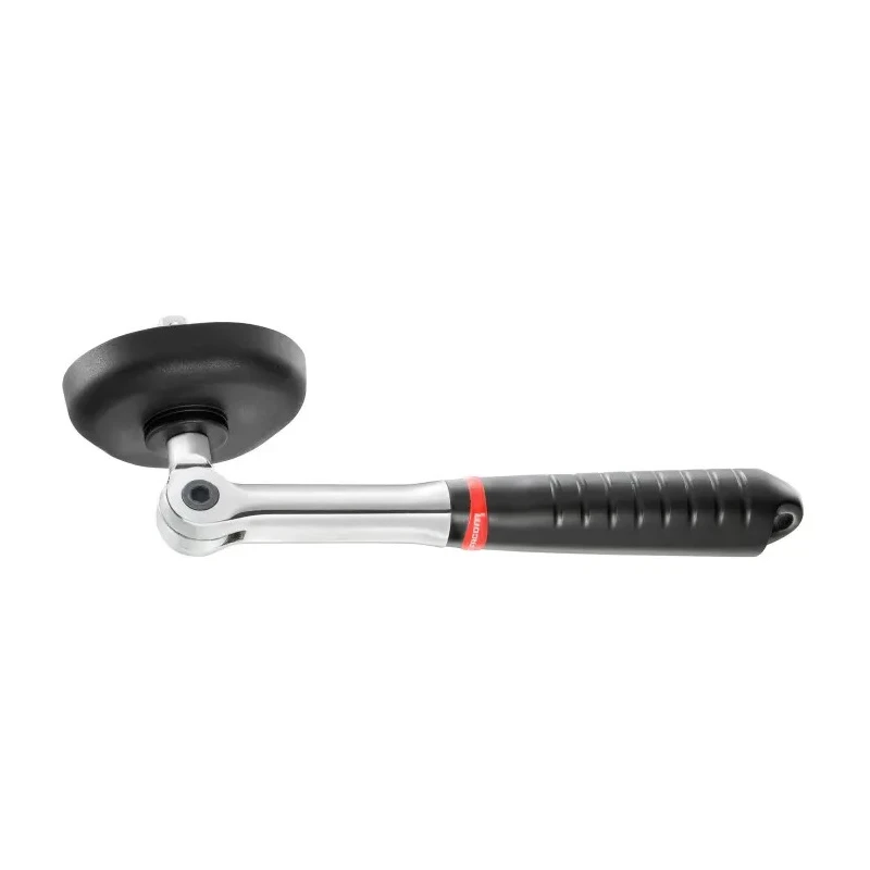 Facom 3/8 in Socket Wrench with Bi-Material Elastomer Handle, Satin Chrome Finish, 280mm Overall Length D.48