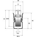Interroll Medium Duty Zinc Plated Steel Roller Track 1.98 m Length x 30 mm Width x 54 mm Height BU40