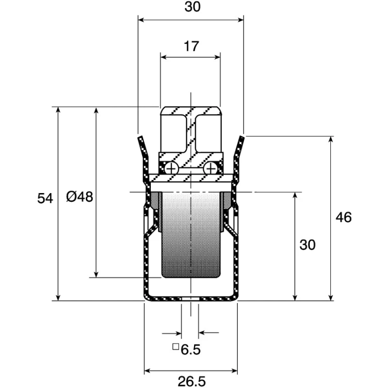 Interroll Medium Duty Zinc Plated Steel Roller Track 1.98 m Length x 30 mm Width x 54 mm Height BU40