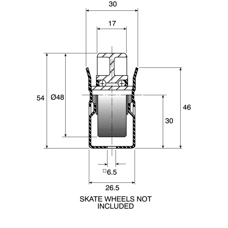 Interroll Medium Duty Zinc Plated Steel Roller Track 1.98 m Length x 30 mm Width x 54 mm Height BU40