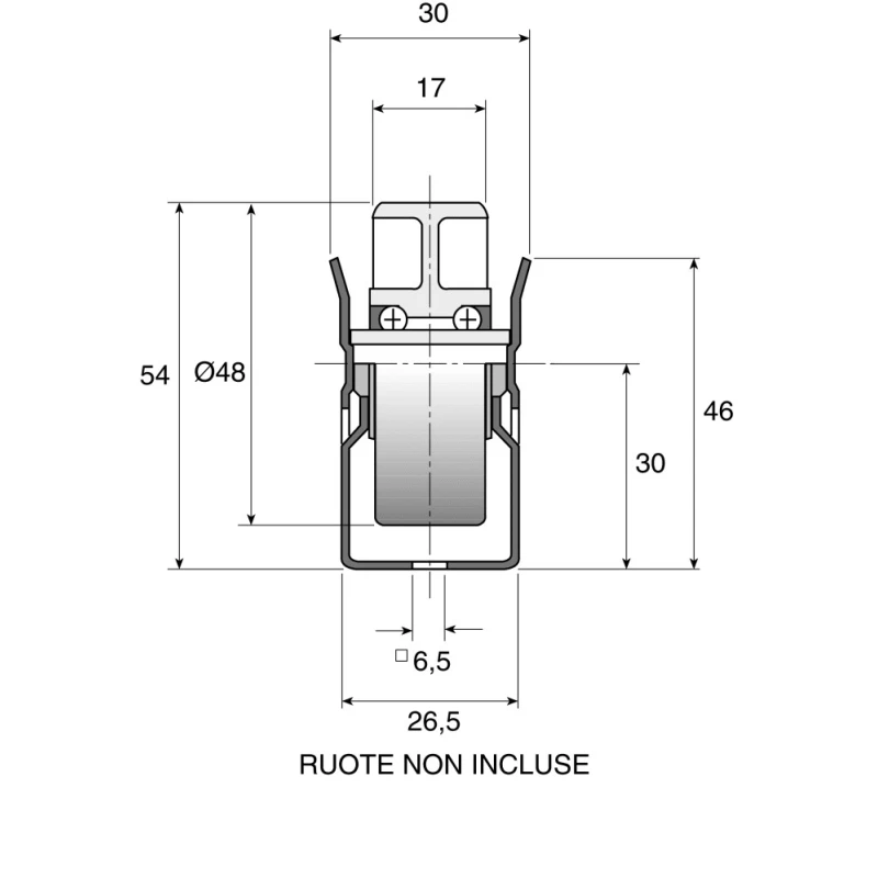 Interroll Medium Duty Zinc Plated Steel Roller Track 1.98 m Length x 30 mm Width x 54 mm Height BU40