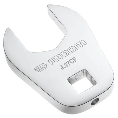 Facom Open Ended Insert Spanner Head 3/8 in Insert Size, 19 mm, Chrome Finish J.19CF