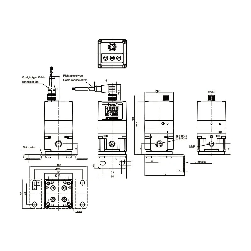 RS PRO Pneumatic Pressure Regulator 1/4 in Threaded G Aluminium Body 0-9 Bar 0-50°C Series RS PRO 235-1144