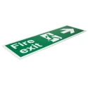 RS PRO Polyvinyl Chloride FIRE EXIT Sign English, Symbol and Text, 150 mm x 450 mm, Green and White 235-1192
