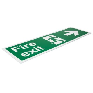 RS PRO Polyvinyl Chloride FIRE EXIT Sign English, Symbol and Text, 150 mm x 450 mm, Green and White 235-1192