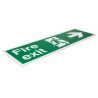 RS PRO Polyvinyl Chloride FIRE EXIT Sign English, Symbol and Text, 150 mm x 450 mm, Green and White 235-1192