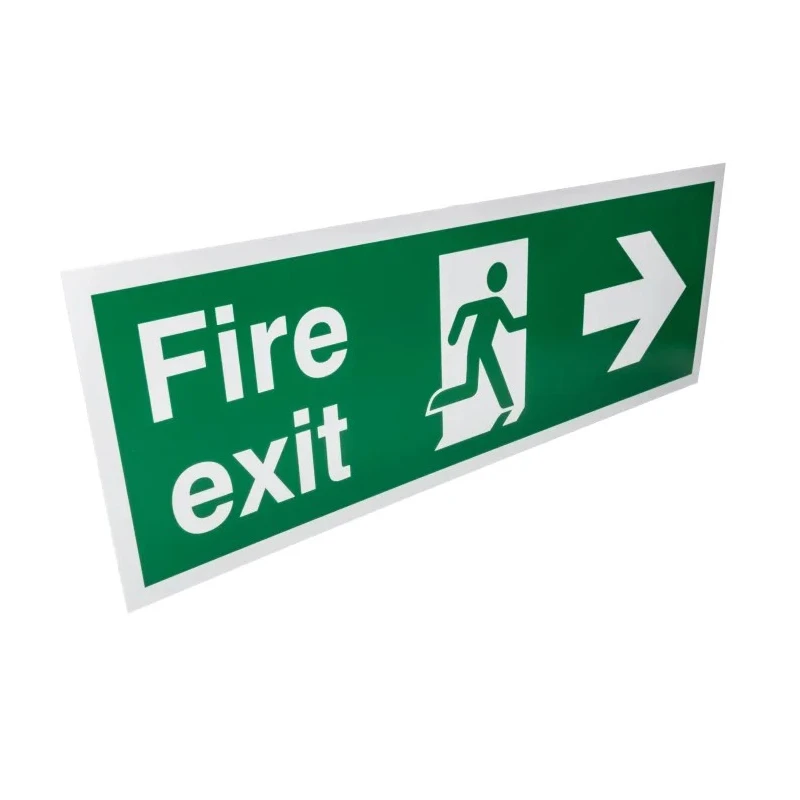 RS PRO Polyvinyl Chloride FIRE EXIT Sign English, Symbol and Text, 150 mm x 450 mm, Green and White 235-1192