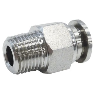 RS PRO 316 Stainless Steel Pneumatic Straight Threaded-to-Tube Adapter Male NPT 1/8 Male Stud Coupling 6mm Hose 235-1278