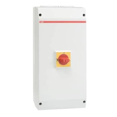 ABB 3-Pole Screw Mount Switch Disconnector IP65, Yellow Red Handle, Series OTE 
