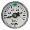 SMC Pressure Gauge 0 to 10 bar Maximum Pressure, Rolled Steel Case, Back Entry, White Dial G36-10-01