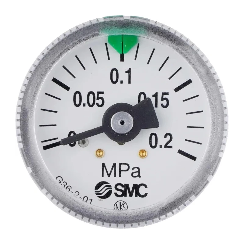 SMC 37 mm R 1/8 in Type R Pressure Gauge, 2 bar G36-2-01