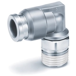SMC Pneumatic Fitting Male G 1/8 inch, 6 mm Push-in, Electro Less Nickel Plated Brass, Maximum Operating Temperature KQB2L