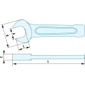 Facom Metric Single Ended Beryllium Copper Alloy Spanner 60 mm Size 315 mm Overall Length 49.60SR