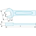 Facom Metric Single Ended Spanner 75 mm Size, Beryllium Copper Alloy, Non-Sparking, 375mm Overall Length 49.75SR