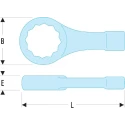 Facom 42 mm Single Ended Slogging Spanner Alloy Steel Burnished Finish 230mm Length 51B.42