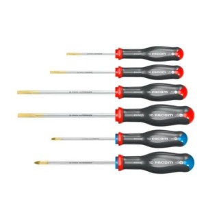 Facom Flat, Pozidriv, Phillips Standard Screwdriver Set, 10-Piece AT.J10