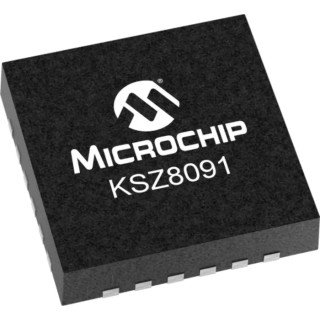 Microchip 24-Pin QFN Ethernet Transceiver 3.3 V 100 Mbps KSZ8091RNAIA-TR