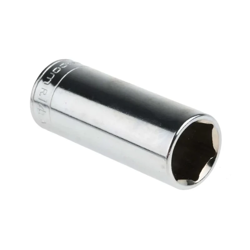 Facom 1/4 in Drive 14 mm 6 Point Square Socket 50.5mm Overall Length R.14LA