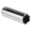 Facom 1/4 in Drive 13 mm 6 Point Square Socket Chrome Vanadium Steel, 50.5mm Overall Length R.13LA