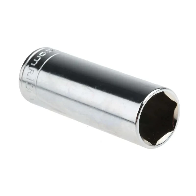 Facom 1/4 in Drive 13 mm 6 Point Square Socket Chrome Vanadium Steel, 50.5mm Overall Length R.13LA