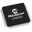 Microchip 64-Pin Ethernet Controller 3.3 V 100 Mbps SPI Full Duplex/Half Duplex LAN9252/PT