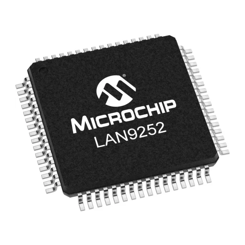 Microchip 64-Pin Ethernet Controller 3.3 V 100 Mbps SPI Full Duplex/Half Duplex LAN9252/PT