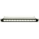 RS PRO Black Steel 1U Rack Panel 44 mm Length 482 mm Width 20 Rectangular Holes 235-4787