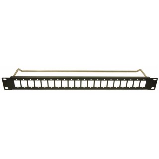 RS PRO Black Steel 1U Rack Panel 44 mm Length 482 mm Width 20 Rectangular Holes 235-4787
