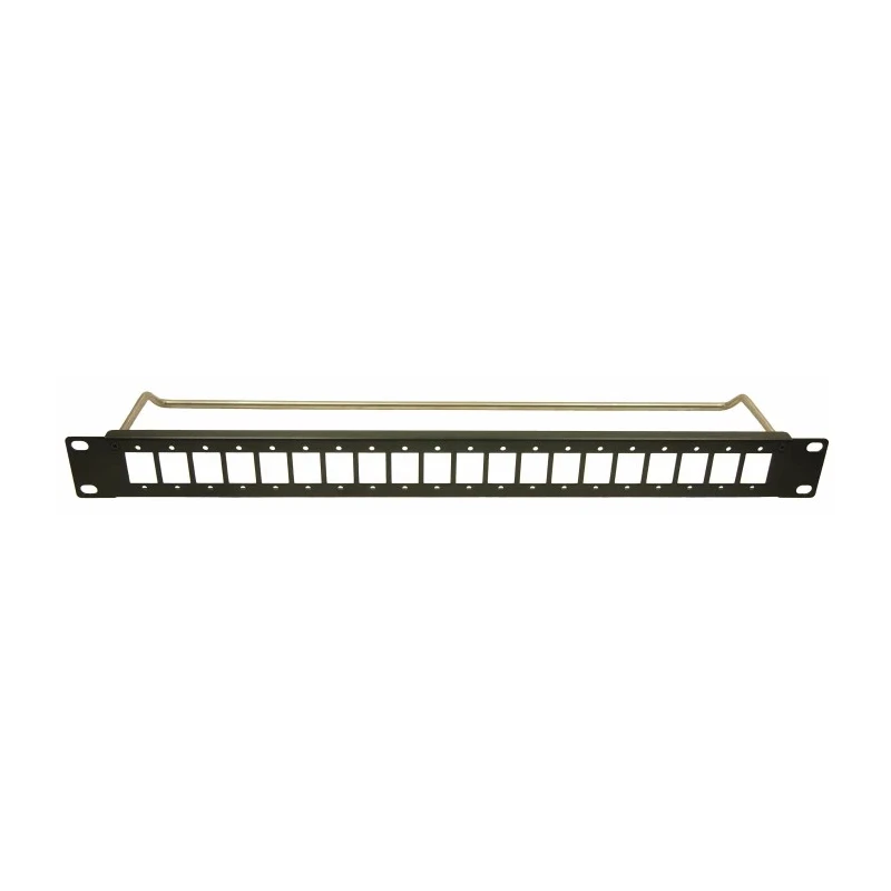 RS PRO Black Steel 1U Rack Panel 44 mm Length 482 mm Width 20 Rectangular Holes 235-4787