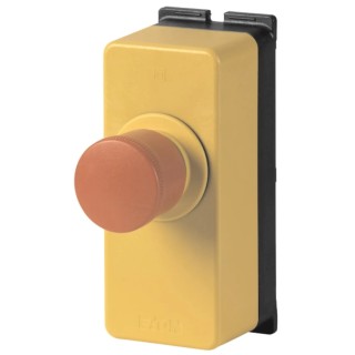 Eaton Pull Release Control Station Switch 1 NO/1 NC, 1 Cutout, Red Button, Yellow Enclosure 199348 M22-PV30/FK11/FIY1