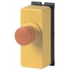 Eaton Pull Release Control Station Switch 1 NO/1 NC, 1 Cutout, Red Button, Yellow Enclosure 199348 M22-PV30/FK11/FIY1
