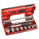 Facom 18-Piece 3/8 in Hexagon Socket Set Chrome Vanadium Steel Bright Chrome Finish J.161DBOX1